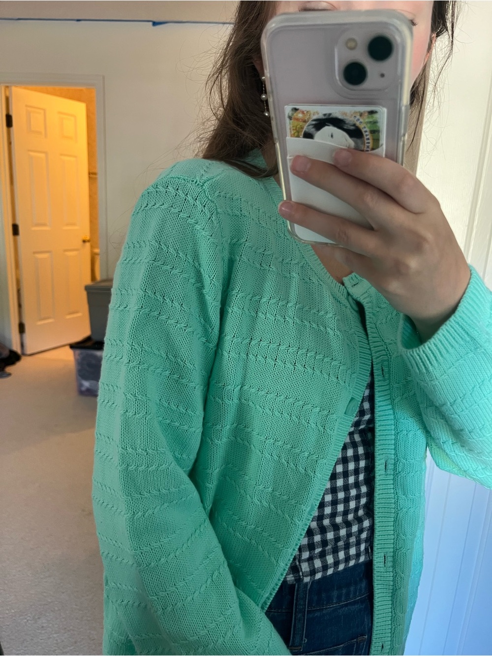 Appleseeds Mint Knit Women's Cardigan Sweater - Picture 8 of 9